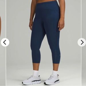 Sz 4 Lululemon Swift Speed High-Rise Crop 21" Mineral Blue